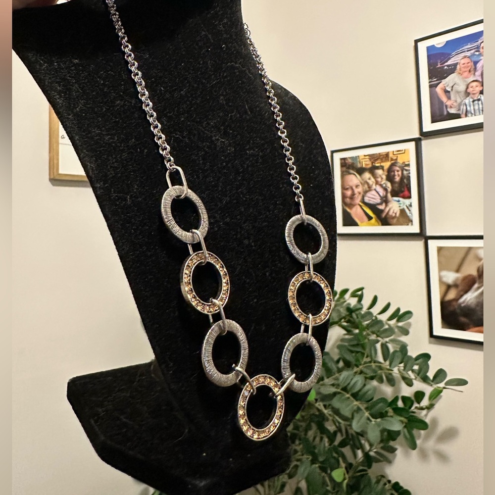 Silver and Gold Statement Necklace. EUC - Picture 3 of 4